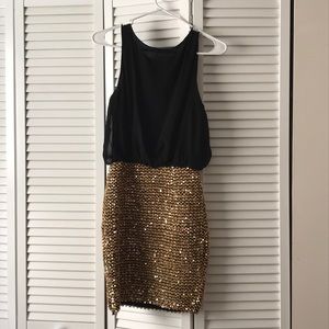 Black & Gold Sequin Dress